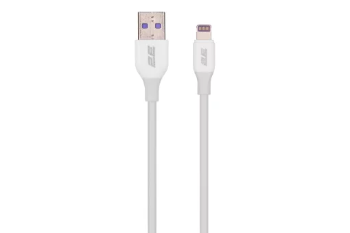 Кабель USB-A > Lightning заряджання/синхронізації 2E 1м, Glow, білий