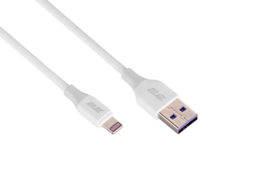 Кабель USB-A > Lightning заряджання/синхронізації 2E 1м, Glow, білий