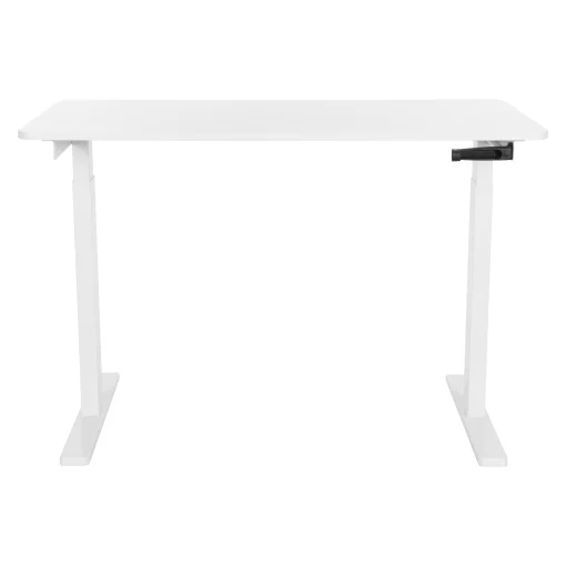 Стіл комп'ютерний 2E СЕ120W-MECHANIC, регулювання висоти, механіка,  72/120х120x60см, білий
