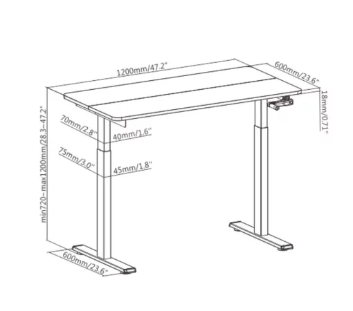 Стіл комп'ютерний 2E СЕ120W-MECHANIC, регулювання висоти, механіка,  72/120х120x60см, білий