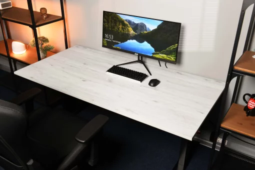 Стіл комп'ютерний 2E CE150WWHITE-MOTORIZED, регулювання висоти, електропривід 220В, 62/128x150х75cм, Wood White