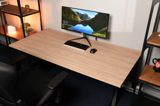 Стіл комп'ютерний 2E CE150WYLOW-MOTORIZED, регулювання висоти, електропривід 220В, 62/128x150х75cм, Wood Yellow