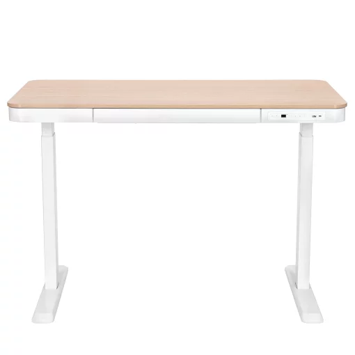 Стіл комп'ютерний 2E СЕ218D-MOTORIZED, регулювання висоти, електропривід 220В, (USB-A/USB-C), 72/120х118x60см, бежевий