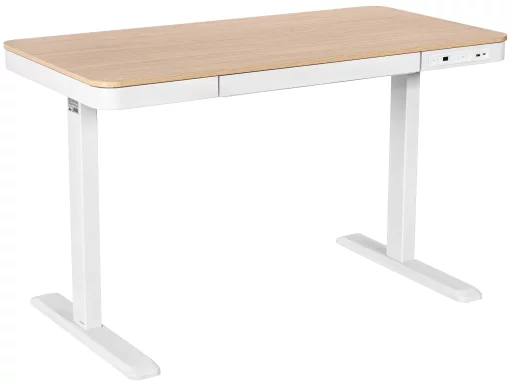 Стіл комп'ютерний 2E СЕ218D-MOTORIZED, регулювання висоти, електропривід 220В, (USB-A/USB-C), 72/120х118x60см, бежевий