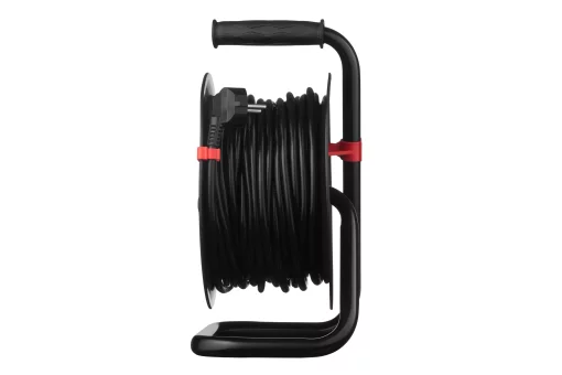 Подовжувач мережевий 2E 4хТип F, 3х1.5мм кв, 16A, на котушці, 20м, чорно-синій