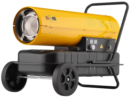 Теплова гармата дизель/гас 2E PowerHeat D30, прямого нагріву, 30кВт, 380м2, 750м3/год, колеса, IPX4, жовтий, 19.2кг
