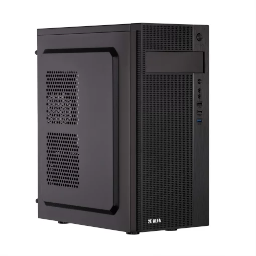 Корпус 2E Alfa E185-400 з БЖ 2E ATX400W, 1xUSB3.0, 2xUSB2.0, VGA 310мм, ATX, чорний