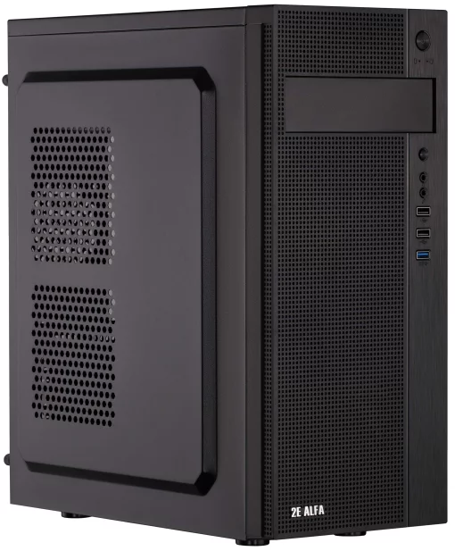 Корпус 2E Alfa E185-400 з БЖ 2E ATX400W, 1xUSB3.0, 2xUSB2.0, VGA 310мм, ATX, чорний