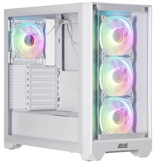 Корпус 2E GAMING Dominator Pro G2302W, без БЖ 2xUSB3.0, 1xUSBType-C, 4x120мм ARGB, VGA 380мм, LCS ready, контролер з пультом, TG Side Panel, TG/Mesh Front panel, ATX, білий
