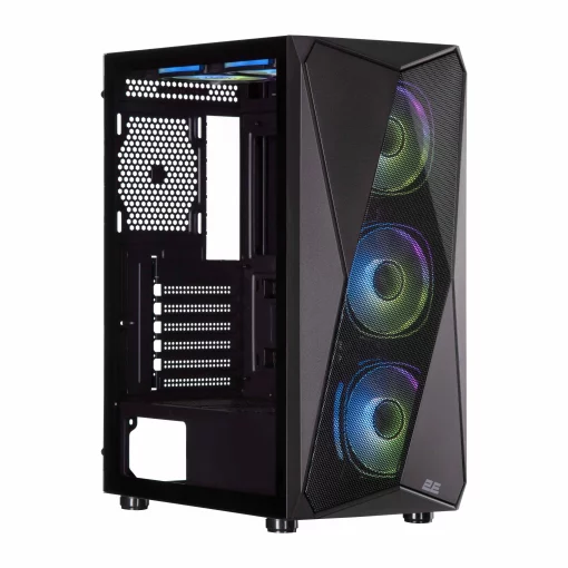 Корпус 2E GAMING Aruba G3313B, без БЖ 1xUSB3.0, 2xUSB2.0, 5x120мм ARGB, VGA 300мм, LCS ready, HUB, TG Side Panel, ATX, чорний