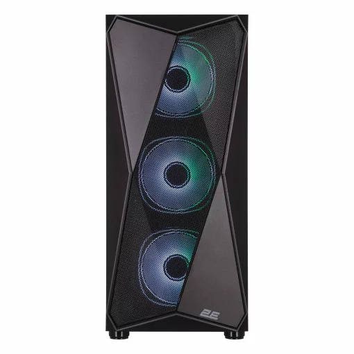 Корпус 2E GAMING Aruba G3313B, без БЖ 1xUSB3.0, 2xUSB2.0, 5x120мм ARGB, VGA 300мм, LCS ready, HUB, TG Side Panel, ATX, чорний