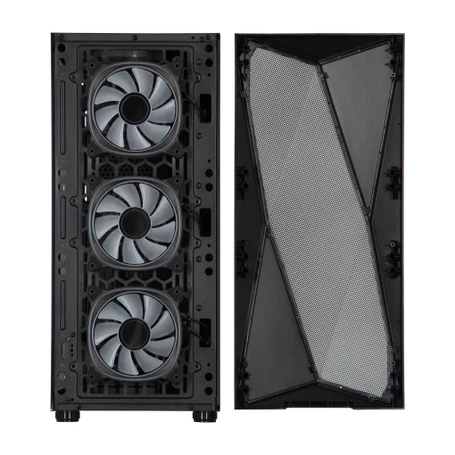 Корпус 2E GAMING Aruba G3313B, без БЖ 1xUSB3.0, 2xUSB2.0, 5x120мм ARGB, VGA 300мм, LCS ready, HUB, TG Side Panel, ATX, чорний