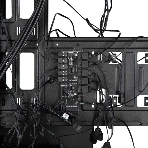 Корпус 2E GAMING Aruba G3313B, без БЖ 1xUSB3.0, 2xUSB2.0, 5x120мм ARGB, VGA 300мм, LCS ready, HUB, TG Side Panel, ATX, чорний