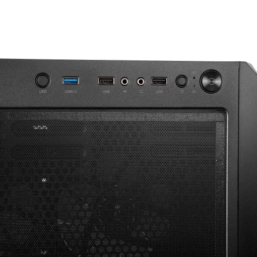 Корпус 2E GAMING Aruba G3313B, без БЖ 1xUSB3.0, 2xUSB2.0, 5x120мм ARGB, VGA 300мм, LCS ready, HUB, TG Side Panel, ATX, чорний