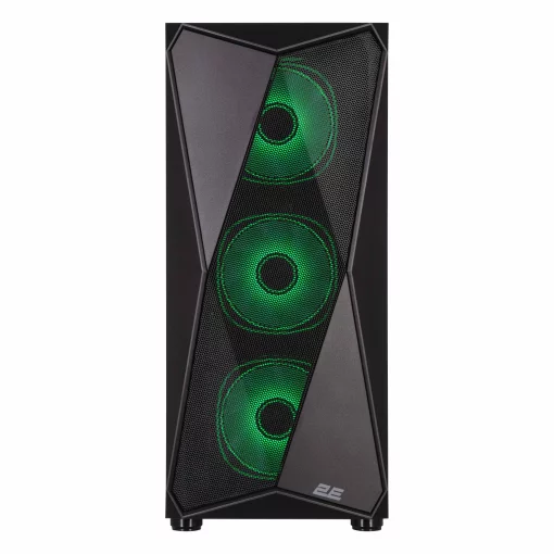 Корпус 2E GAMING Aruba G3313B, без БЖ 1xUSB3.0, 2xUSB2.0, 5x120мм ARGB, VGA 300мм, LCS ready, HUB, TG Side Panel, ATX, чорний