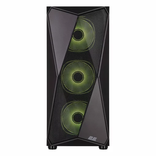 Корпус 2E GAMING Aruba G3313B, без БЖ 1xUSB3.0, 2xUSB2.0, 5x120мм ARGB, VGA 300мм, LCS ready, HUB, TG Side Panel, ATX, чорний