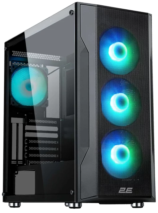 Корпус 2E GAMING Splendor G4301 без БЖ 2xUSB3.0, 1xUSBType-C, 4x120мм ARGB, VGA 415мм, LCS ready, контролер з пультом, TG Side Panel, EATX, чорний