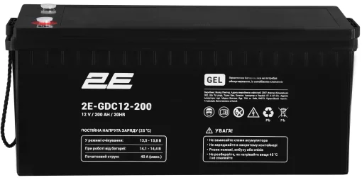 Акумуляторна батарея 2E GDC, 12В, 200А•год, GEL
