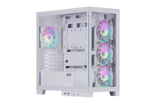Корпус 2E GAMING Fantom GK701W без БЖ 2xUSB3.0, 1xUSBType-C, 4x120мм ARGB, VGA 400мм, LCS ready, контролер з пультом, TG Side/Front Panel, mATX, білий