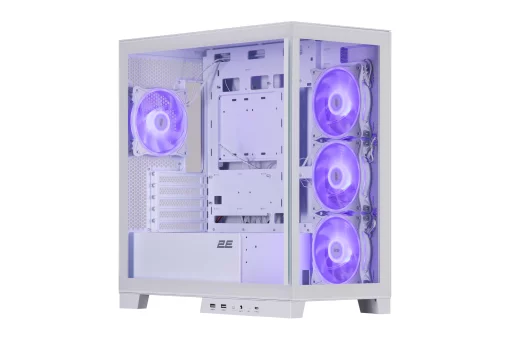 Корпус 2E GAMING Fantom GK701W без БЖ 2xUSB3.0, 1xUSBType-C, 4x120мм ARGB, VGA 400мм, LCS ready, контролер з пультом, TG Side/Front Panel, mATX, білий