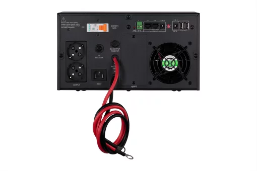 Інвертор 2E HI600, 600W, 12V - 230V, LCD, AVR, 2xSchuko + DC output