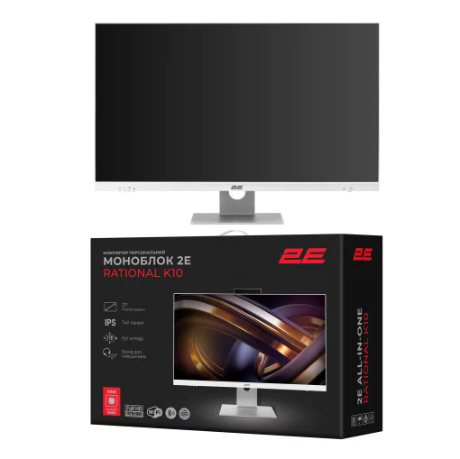 Комп'ютер персональний моноблок 2E Rational K10 27" FHD IPS Intel i5-12400, 16Gb, F512GB, UMA, B660, кл+м, FreeDos, білий