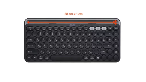 Клавіатура мембранна 2E KS250 84key, WL/BT, EN/UK, чорно-сірий