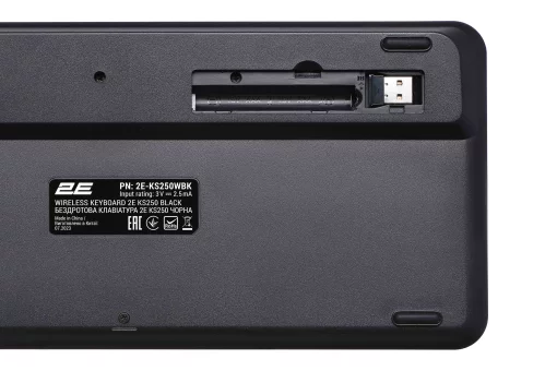Клавіатура мембранна 2E KS250 84key, WL/BT, EN/UK, чорно-сірий