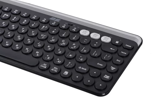 Клавіатура мембранна 2E KS250 84key, WL/BT, EN/UK, чорно-сірий