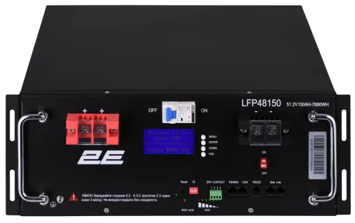 Акумуляторна батарея 2E LFP48, 48В, 150А•год, 19" LCD 16S