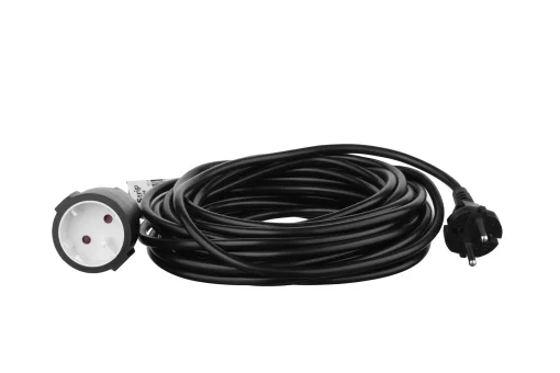 Подовжувач мережевий 2E 1хТип C, 2х1мм кв, 10A, 10м, чорний