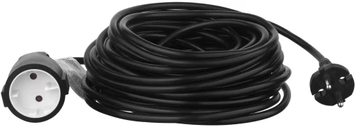 Подовжувач мережевий 2E 1хТип F, 2х1мм кв, 10A, 15м, чорний