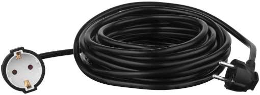 Подовжувач мережевий 2E 1хТип F, 3х1.5мм кв, 16A, 10м, чорний