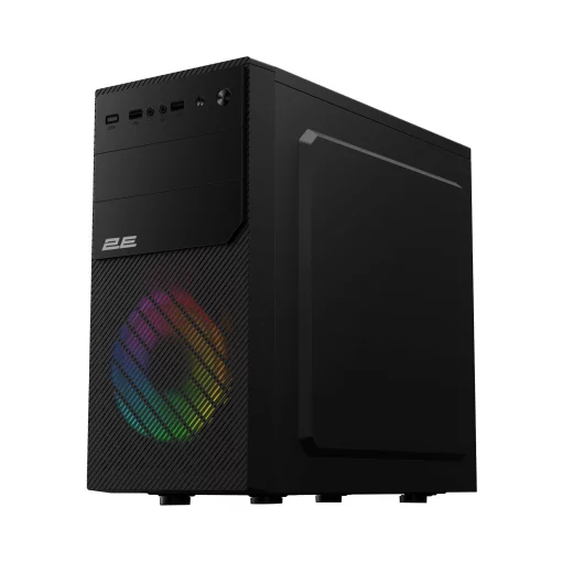Корпус 2E Basis RD850 без БЖ 1xUSB3.0, 2xUSB2.0, 1x120мм ARGB, VGA 290мм, Metal Side Panel, mATX, чорний