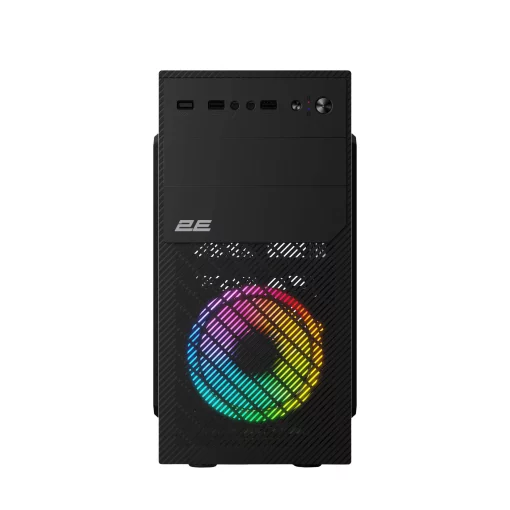 Корпус 2E Basis RD850 без БЖ 1xUSB3.0, 2xUSB2.0, 1x120мм ARGB, VGA 290мм, Metal Side Panel, mATX, чорний