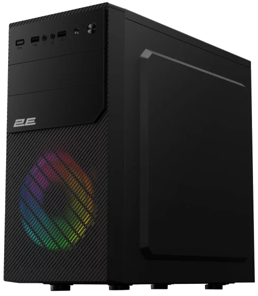Корпус 2E Basis RD850 без БЖ 1xUSB3.0, 2xUSB2.0, 1x120мм ARGB, VGA 290мм, Metal Side Panel, mATX, чорний