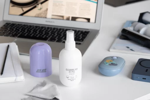 Очисний набір 2E PILL для оргтехніки (рідина 140мл + серветка 20см), біло-бузковий