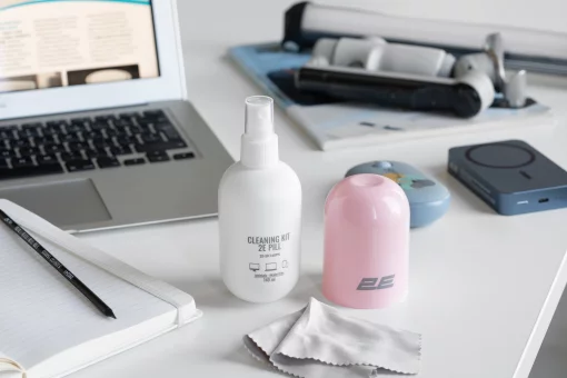 Очисний набір 2E PILL для оргтехніки (рідина 140мл + серветка 20см), біло-рожевий