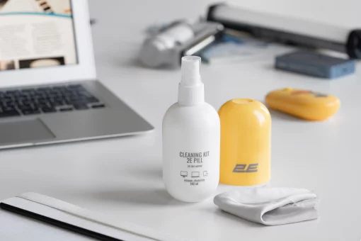 Очисний набір 2E PILL для оргтехніки (рідина 140мл + серветка 20см), біло-жовтий