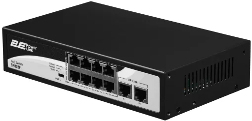 Комутатор 2E PowerLink SP802F 10xFE (8xPoE, 2xUplink), 96Вт, Некерований