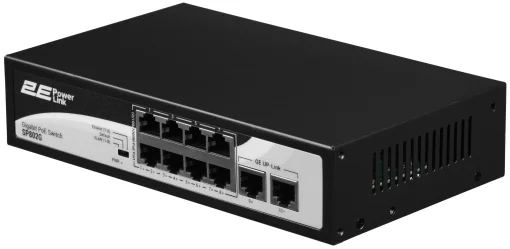 Комутатор 2E PowerLink SP802G 10xGE (8xPoE, 2xUplink), 120Вт, Некерований