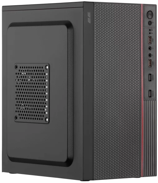 Корпус 2E TeamX TMX03 з БЖ 2E ATX500W, 2xUSB3.0, 1x80мм, VGA 220мм, mATX, чорний