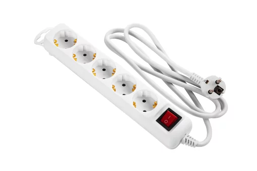 Подовжувач мережевий 2E 5хТип F, 3х1.5мм кв, 16A, 1.5м, білий