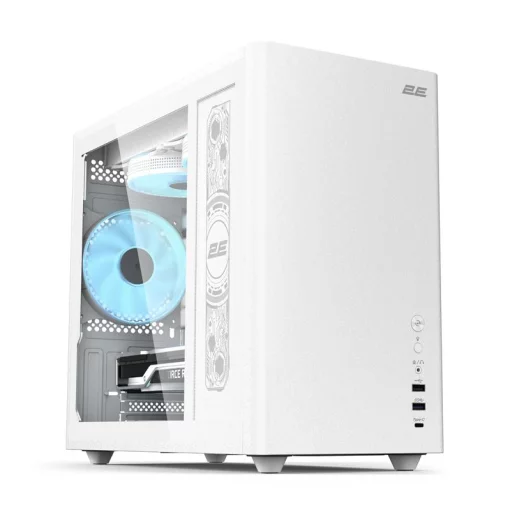 Корпус 2E Credo Plus V350WG без БЖ, 1xUSB3.0, 1х USB 2.0, 1xUSB Type-C, 3x120мм, VGA 350мм, LCS ready, TG Side Panel, mATX, білий