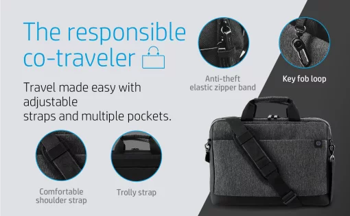 Сумка для ноутбука HP, Renew Travel, 15.6", поліестер, сіра