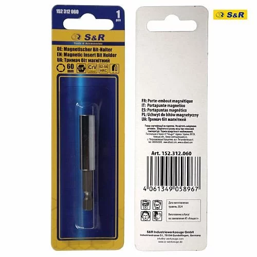 Бітотримач S&R 1/4&quot; x 60 мм