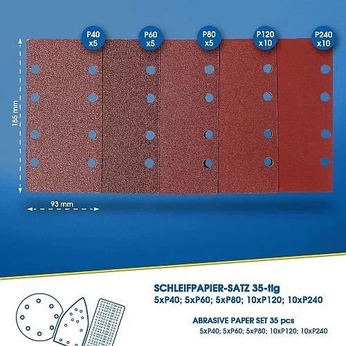 Набір шліфувального паперу для шліфувальних машин S&R 93х185 мм