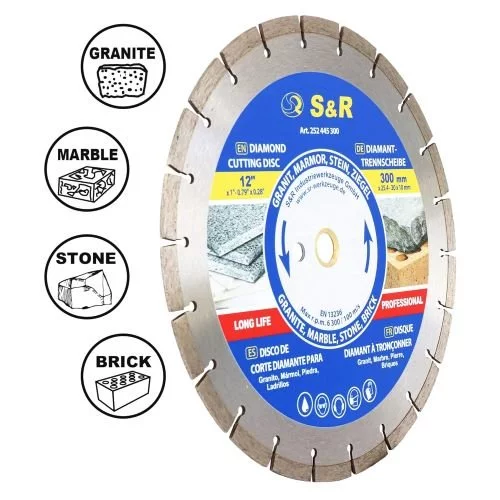 Диск алмазний S&R Meister 350x3x25,4 segment камінь