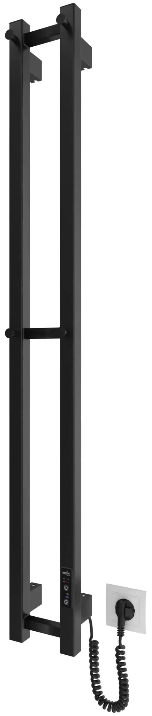 Рушникосушка Hygge Family електрична Slim, 1170х140х80мм, таймер-регулятор, сталь, чорний матовий