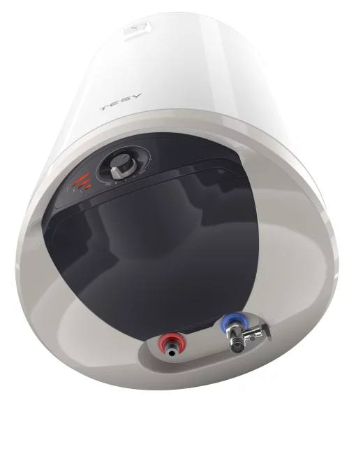 Водонагрівач електр. TESY Modeco Ceramic S круглий із теплообмінником GCV6S 804724D C21 TS2RCP, 80л, 2,4кВт, сухий тен, мех. кер-ння, B, білий